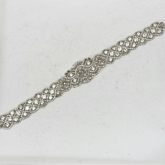 Accessories - Rhinestone Wedding Belt Costume Sash Applique Bling Bead Crystal Headband Motif